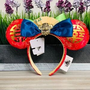 DISNEY PARKS MULAN MINNIE EARS HEADBAND oriental Asian cheongsam Chinese gold